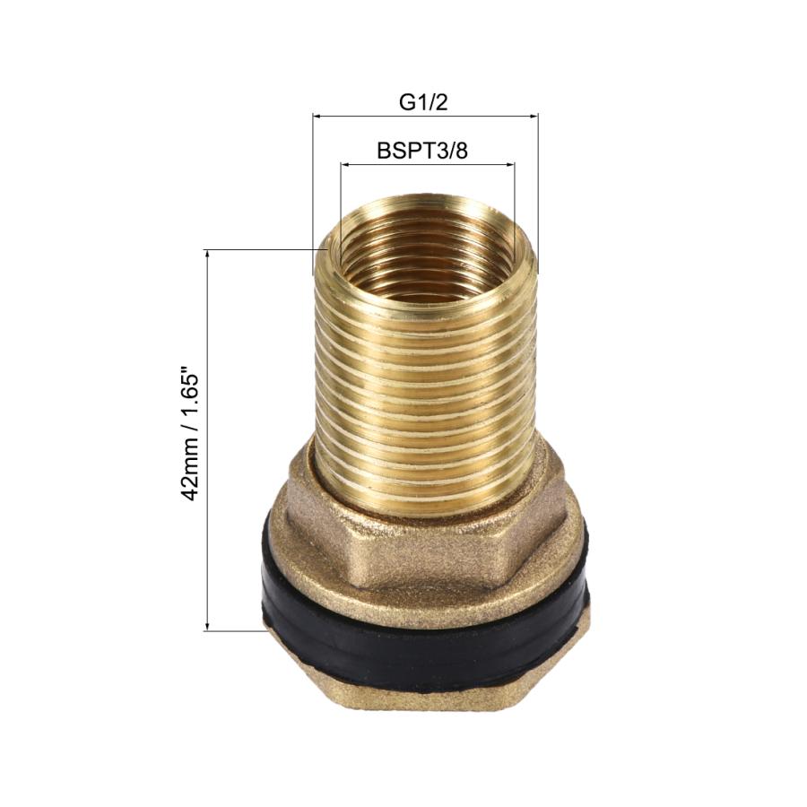 uxcell バルクヘッドフィッティング BSPT3 / 8メスG1 2オス チューブ