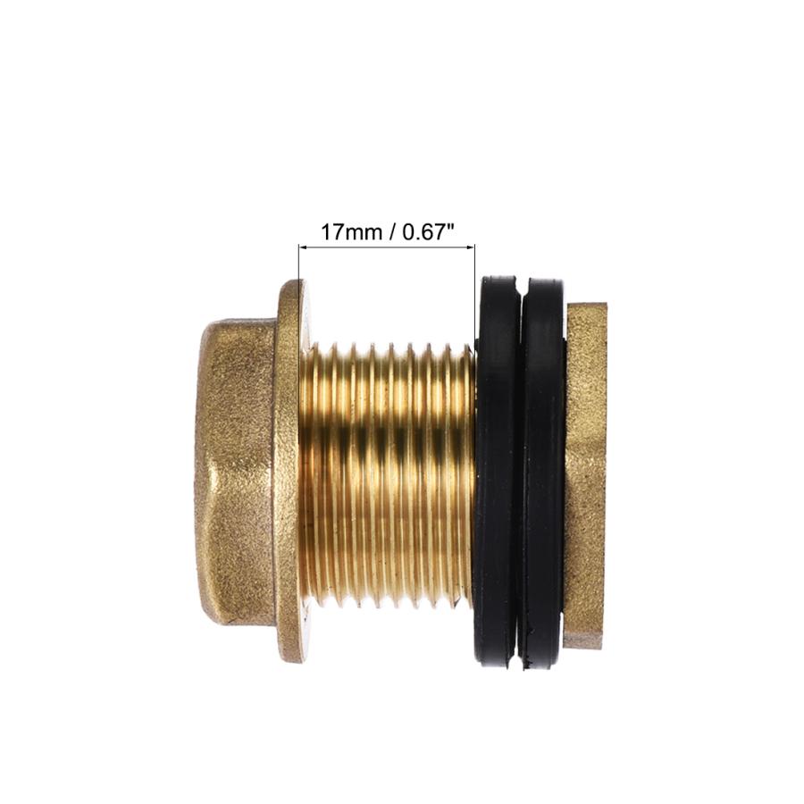 uxcell バルクヘッドフィッティング G1/2メスG3/4オス チューブ