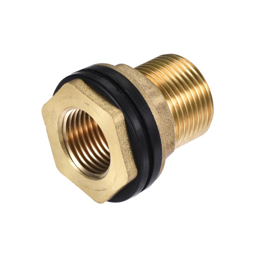 uxcell バルクヘッドフィッティング G1/2メスG3/4オス チューブ