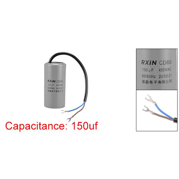 uxcell モータースターコンデンサ 150uf 150mfd AC 450V HVAC単相用 50/60 HzACモーターとファン ...