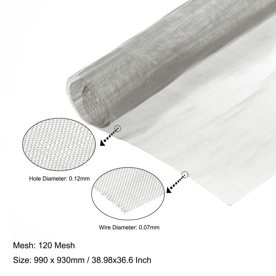 uxcell 織りワイヤーメッシュ ワイヤスクリーン スクリーンシート 304ステンレス鋼 990x930mm 120メッシュ｜soten2｜03
