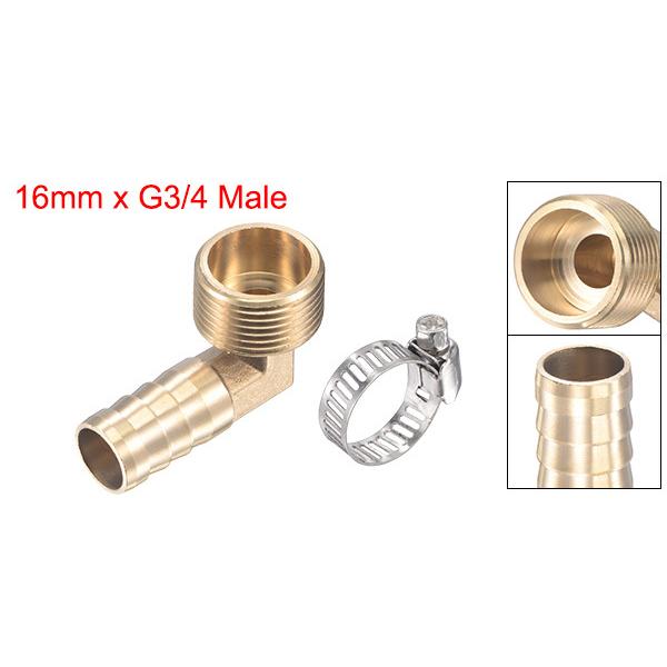 uxcell 真鍮ホースバーブ継手 エルボ 16mm x G3/4オスねじ 直角 uxcell 真鍮ホースバーブ継手 エルボ 16mm x G3/4オスねじ 直角