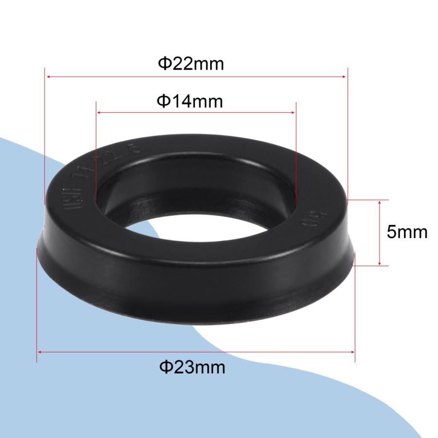 uxcell USHラジアルシャフトシール ニトリルゴムオイルシール 14mm ID 