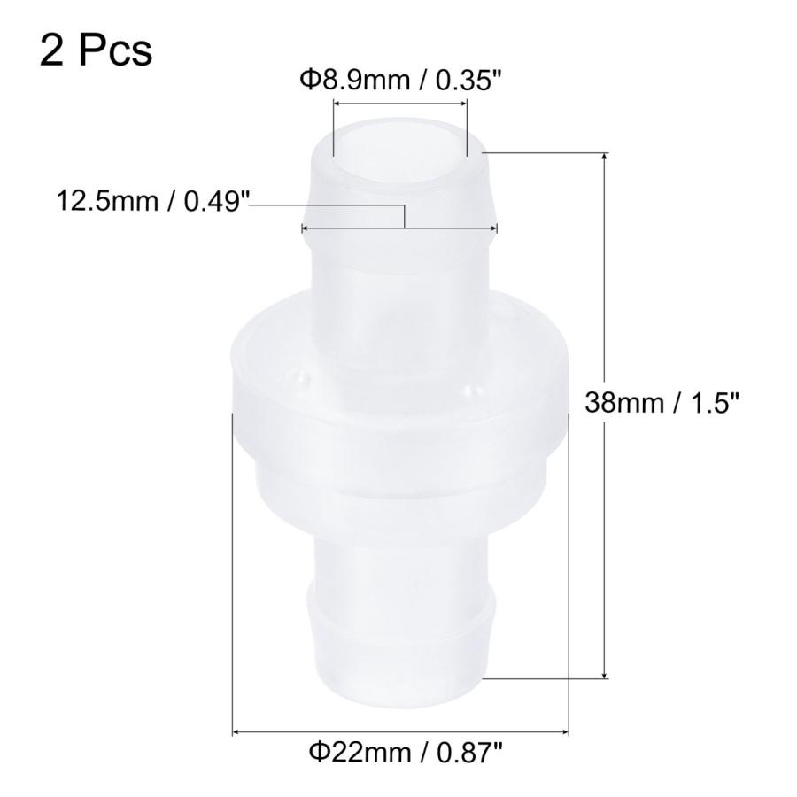 uxcell 逆止弁 一方向インラインホースコネクタ 水タンクポンプ用 PEプラスチック 直径12.5 mm 半透明 2個｜soten2｜03