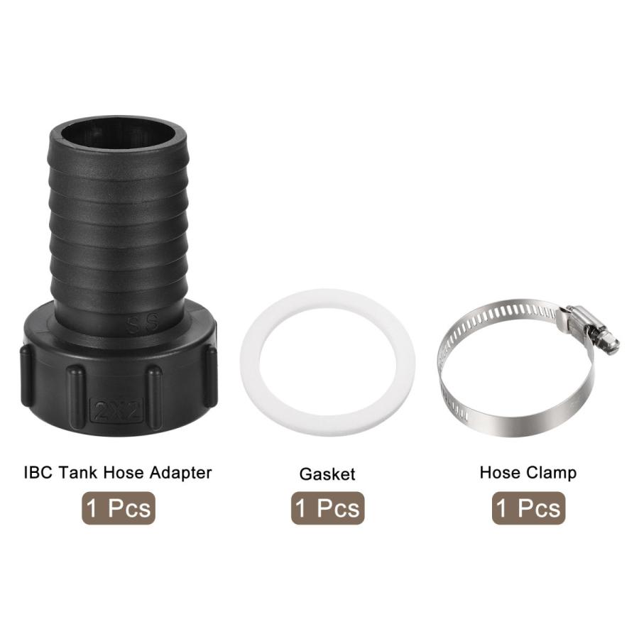 uxcell IBCタンクホースアダプター 60 mm粗ねじから50 mmバーブ ホース
