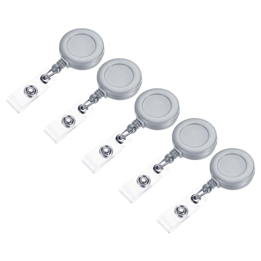 uxcell バッジホルダーリール リトラクタブル ラウンド メタルクリップ 