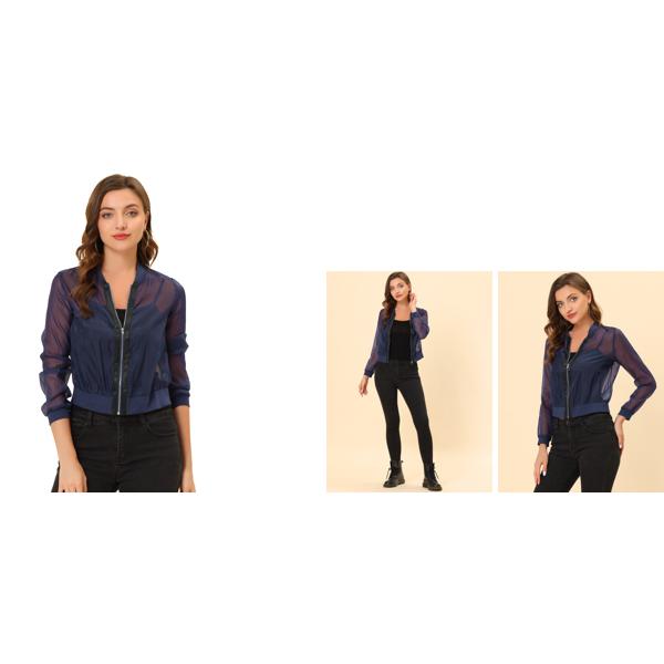 uxcell Allegra K ジャージトップ シースルー ジャケット メッシュ
