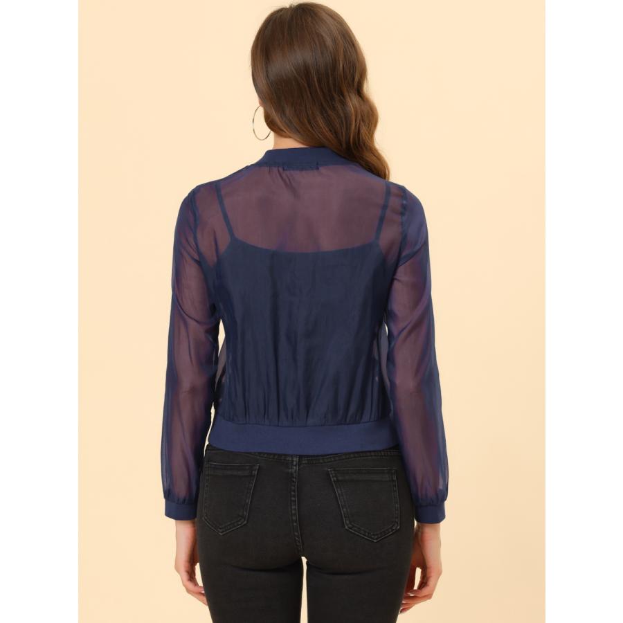 uxcell Allegra K ジャージトップ シースルー ジャケット メッシュ