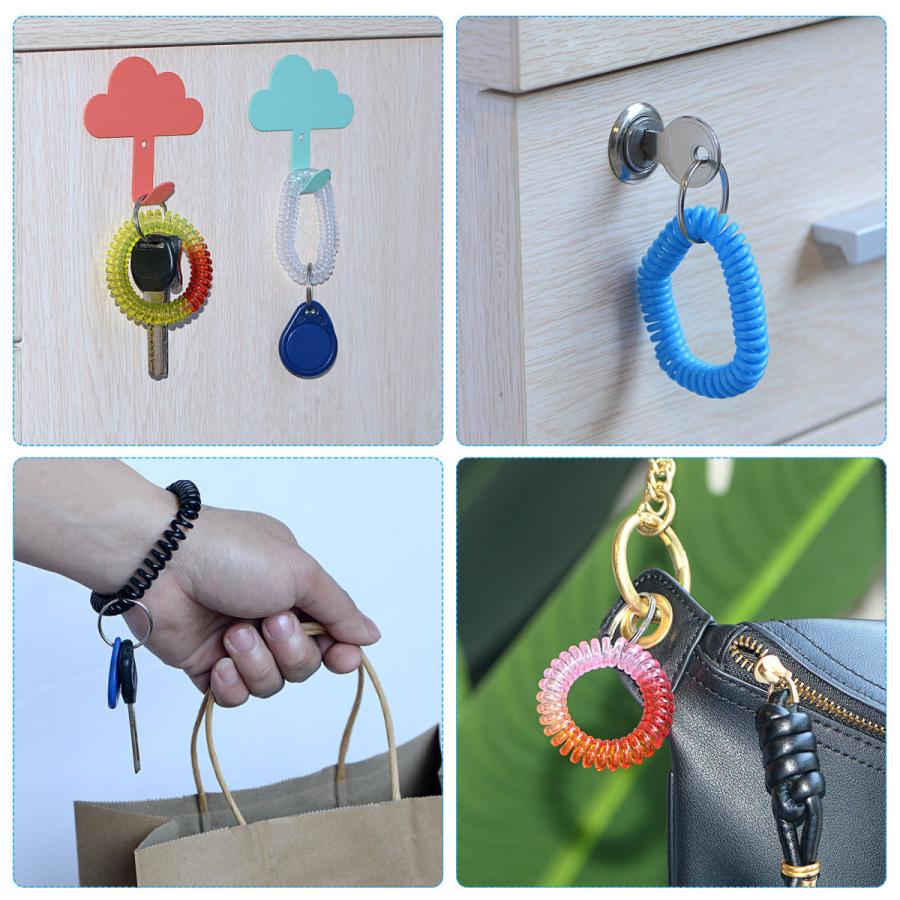 uxcell キーホルダー プラスチック 手首コイル リストバンド スポーツ