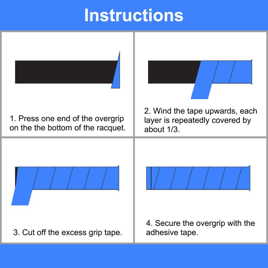PATIKIL 110cm テニスラケットグリップテープ 穴付き 6本 PU オーバーグリップ 伸縮性 滑り止め 吸汗 バドミントン 釣り竿用 ブルー｜soten2｜06