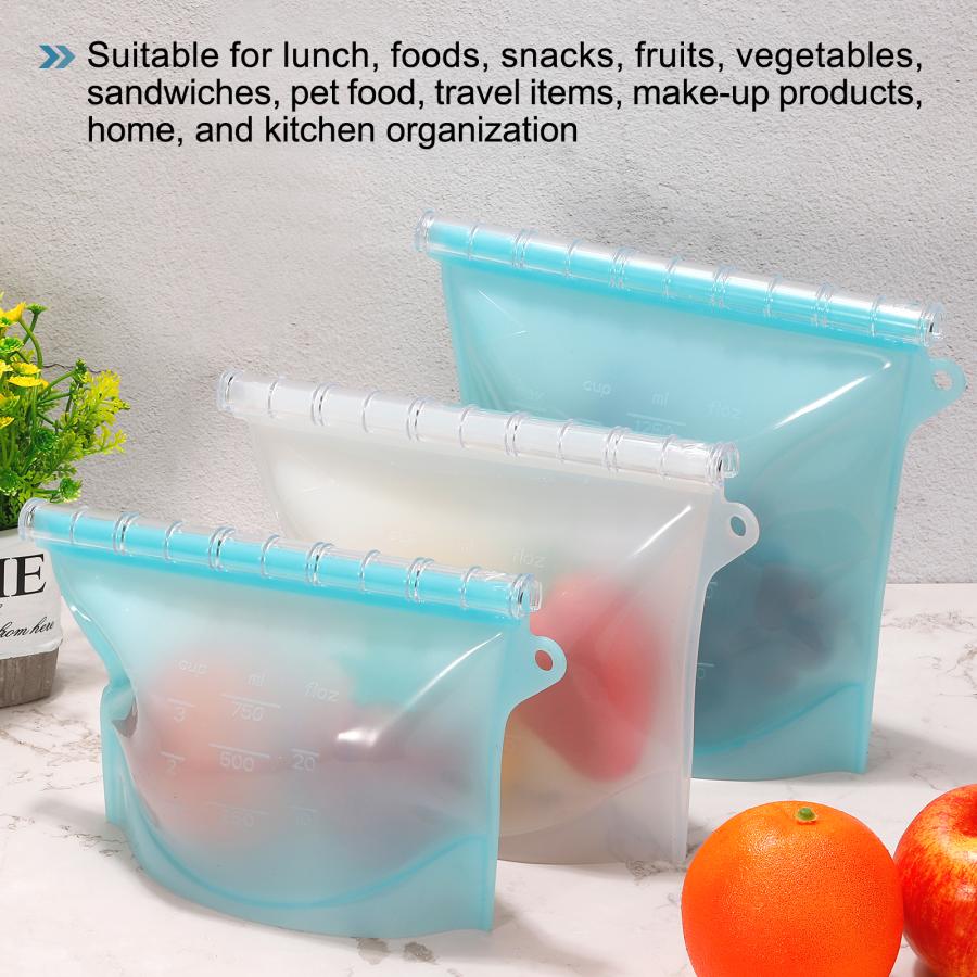 uxcell 再利用可能な食品保存袋 再利用可能なフリーザーバッグ 再利用可能なガロンバッグ 再利用可能なシリコン食品バッグ ホワイト 2個入り｜soten2｜07