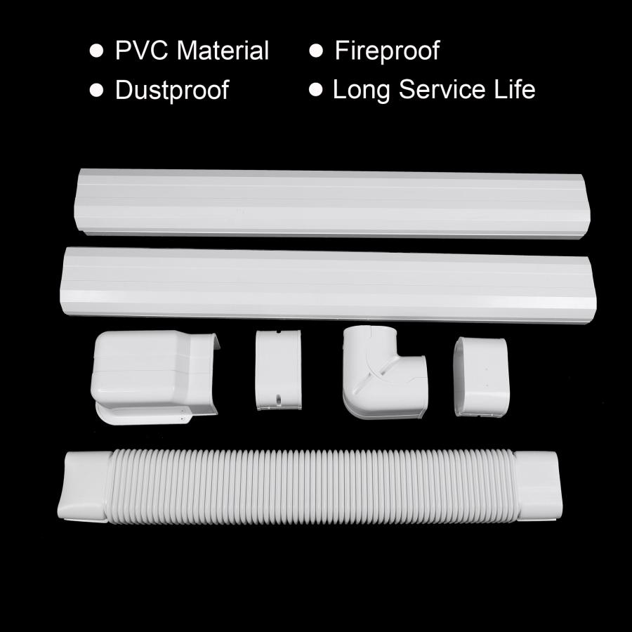 uxcell PVCラインカバー エアコン用 ヒートパンプ用 3200 mm×130 mm チューブセット (ホワイト, 1セット入) - 4