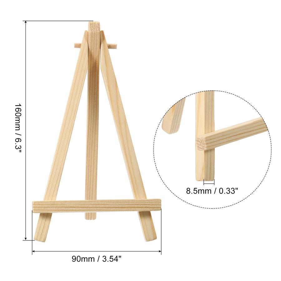 uxcell PATIKIL 160mm ミニ木製イーゼルスタンド カードホルダー 12個 三角形 キャンバス用 ウッドカラー｜soten2｜03