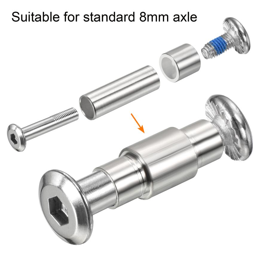 PATIKIL 38mm インライン車軸ねじの交換 8個 シャフト六角穴付ボルト ハードウェア アルミニウム スケートローラー用 シルバー｜soten2｜06