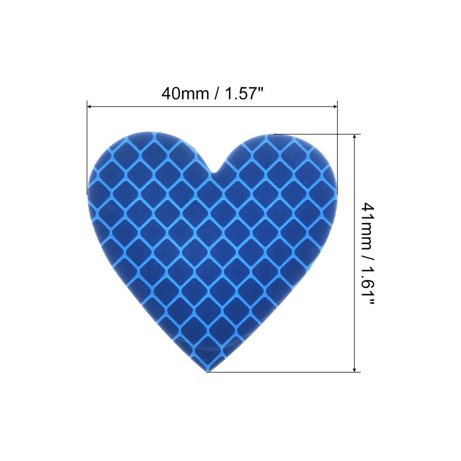 PATIKIL 反射ステッカー 12個 41x40mm 防水 粘着 高い視認性 夜間注意警告 ハート型 トレーラー 車用 ブルー｜soten2｜03