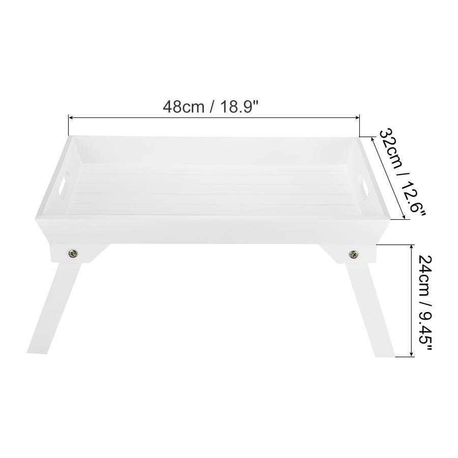 PATIKIL 48x32x24cm 朝食トレイテーブル ベッドトレイ ローテーブル 2個入り 折り畳み 携帯しやすい 木製ラップトップスナックデスクの画像
