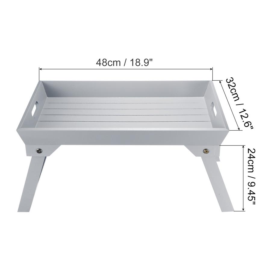PATIKIL 48x32x24cm ベッドトレイ ローテーブル ティーテーブル 2個入り 折り畳み 携帯しやすい 木製 ラップトップスナックデスクの画像