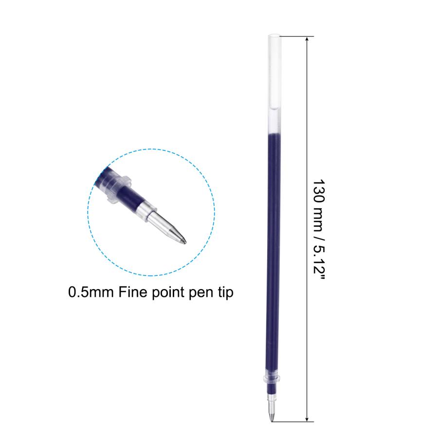 uxcell PATIKIL 130mm リフィルの交換 50本 0.5mm細かい先端 ブラック