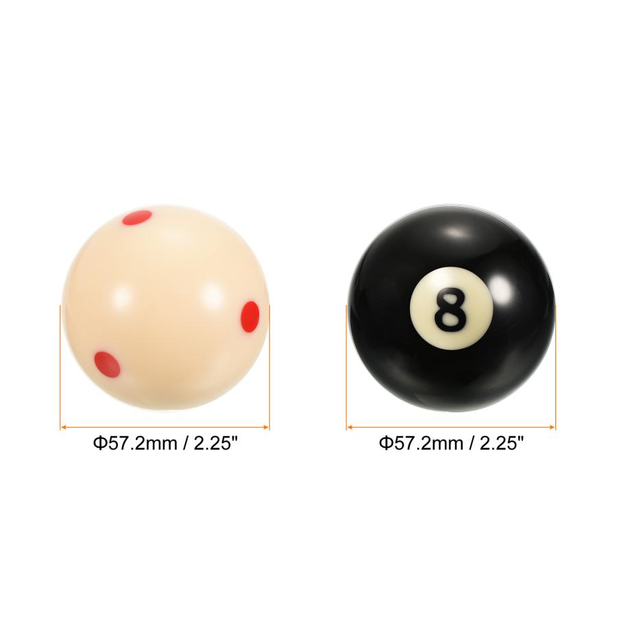 PATIKIL 57mmビリヤードキューボール #8ビリヤードボール 2合1 PATIKIL 57mmビリヤードキューボール #8ビリヤードボール 2合1