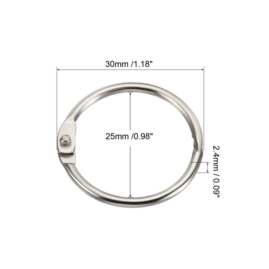 uxcell PATIKIL 30mm外径 26mm内径 ルーズリーフリング 48空 バインダーリング 鋼 本 DIY フォトアルバム用 シルバー｜soten2｜03