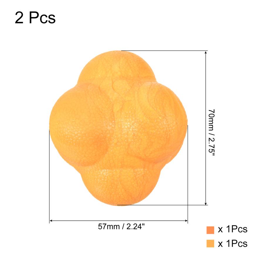 PATIKIL バランス反応ボール 2個 コーディネーショントレーニングボール アジリティトレーナー TPR スピードリフレックス用 オレンジ｜soten2｜03