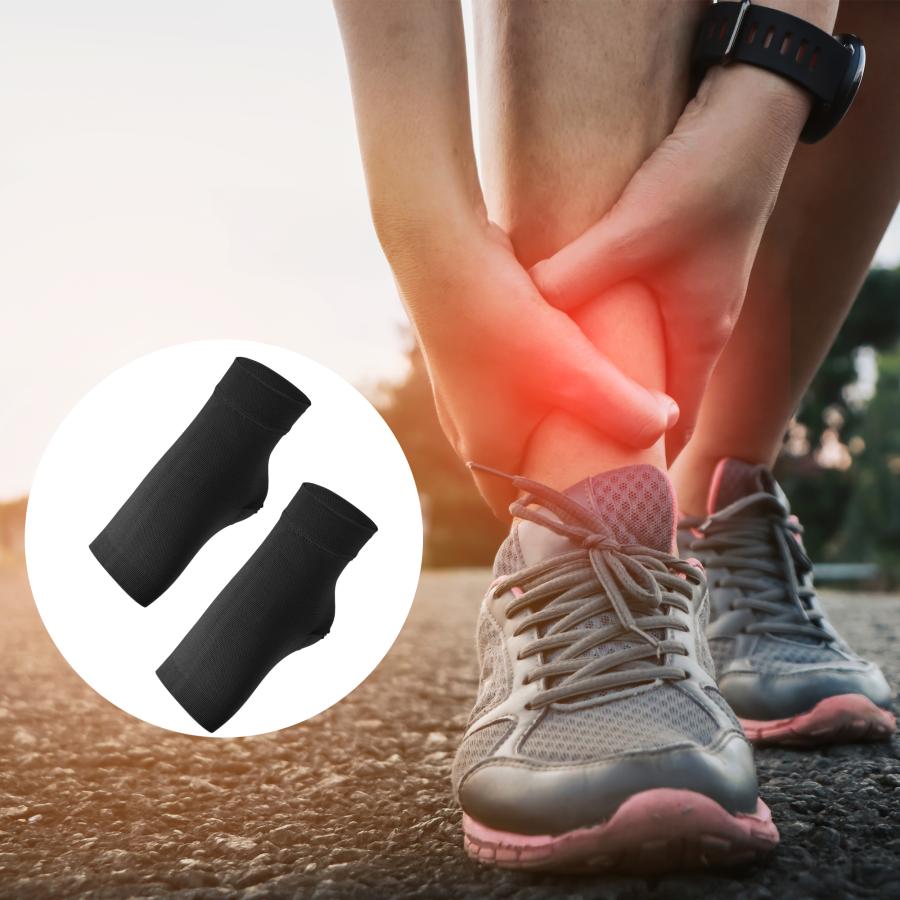 足首圧縮ソックス 4組, 足底アキレス腱サポート白, XL (30～34cm) uxcell VOCOSTE 足首圧縮スリーブソックス 足首装具 アキレス腱