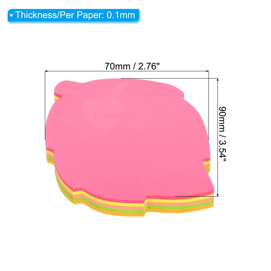 uxcell PATIKIL 90x70mm 葉の形付箋 12パッド かわいいセルフスティックメモパッド 100シート/パッド ホーム 5カラー｜soten2｜03