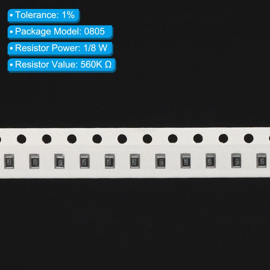 uxcell PATIKIL 0805チップ抵抗器 100個 560Kオーム 1%許容範囲 1/8W 表面実装デバイス 厚膜抵抗器キット 電化製品向け｜soten2｜05