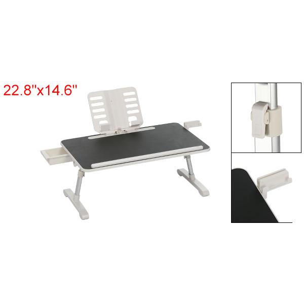 uxcell PATIKIL ラップトップベッドトレイテーブル 58x37cm 折り畳み式ラップデスク 引き出し付き 調節可能なベッドデスク グレー｜soten2｜02