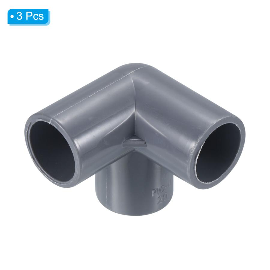 uxcell PATIKIL 20mm 3ウェイエルボパイプ継手 UPVC 3個 ジョイント 