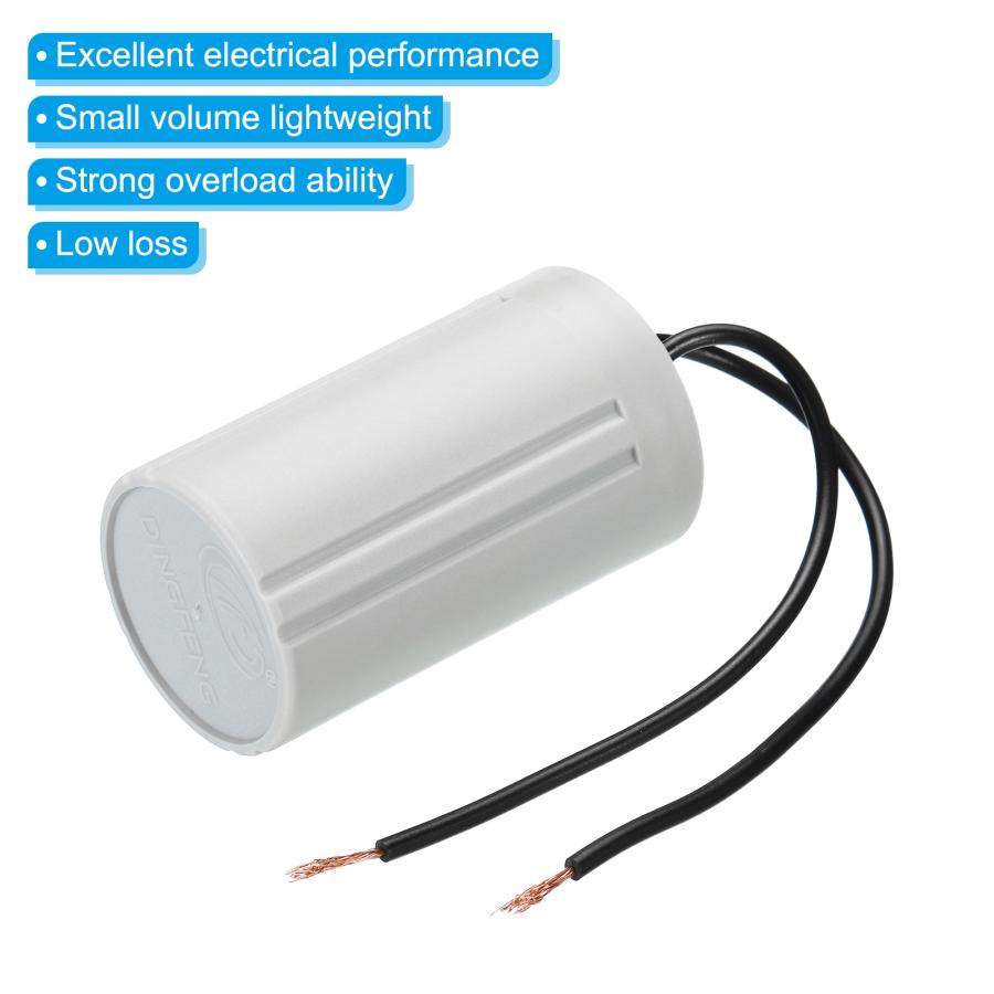 2x CBB60 Laufkondensator 10µF – 450V AC, 2 Drähte, 50/60Hz, Zylinder 60x35mm Von Uxcell