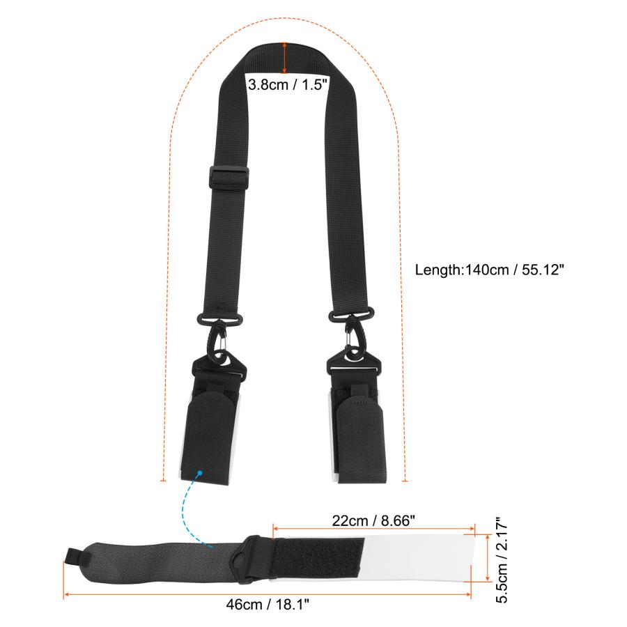 PATIKIL 130cmx3.8cm スキーストラップ&ポールキャリア クッション付き 調節可能なスキーキャリアストラップ ブラック｜soten2｜03