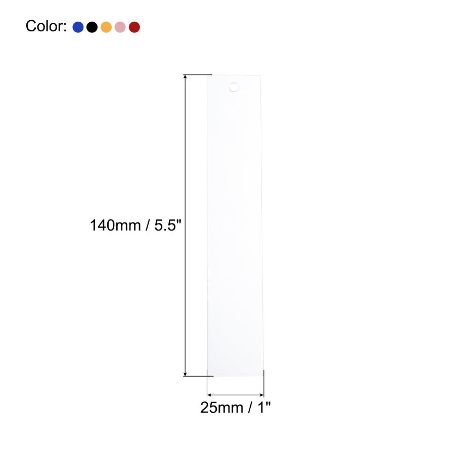 uxcell PATIKIL 140x25mm 空白アクリルブックマーク 10個入り 長方形クリアブックマーク 5色 タッセル付き｜soten2｜03