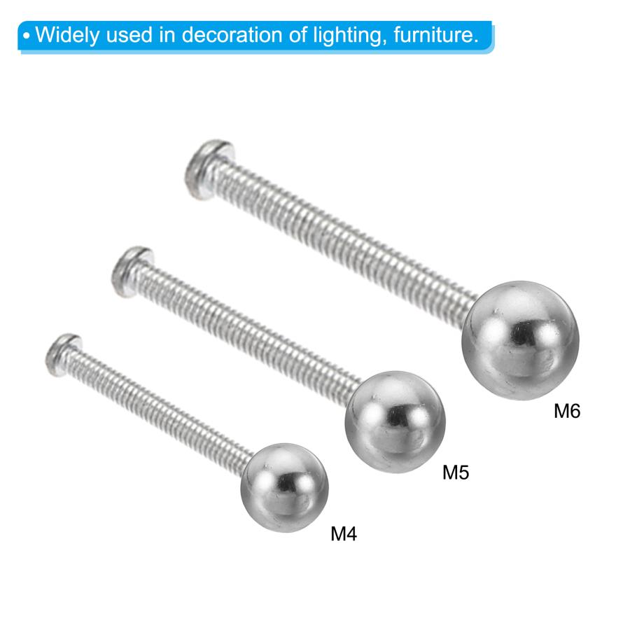 PATIKIL M6x24mm ボールナットノブ 4個入り メススレッド 304ステンレス鋼 丸いブラインドホール ナットカバー シルバー｜soten2｜05