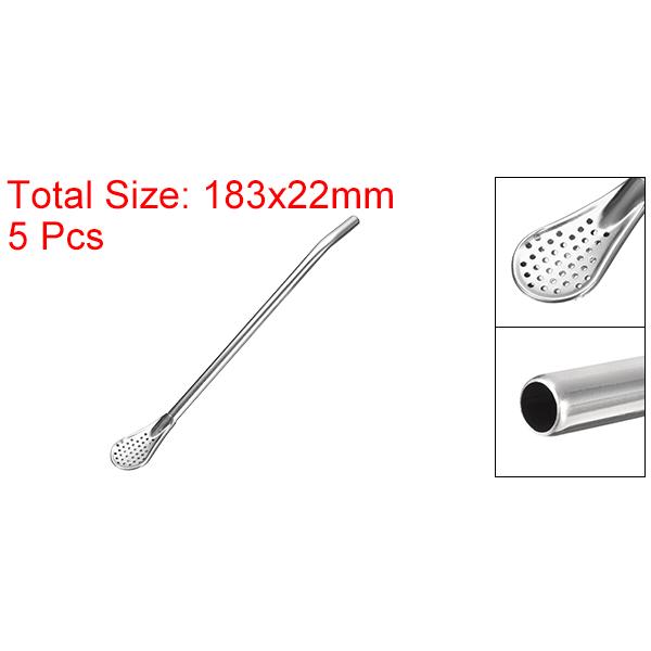 uxcell スプーンストロー ストロースプーン ステンレス鋼 長さ18cm 再