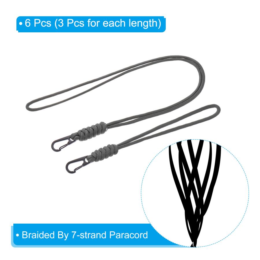 uxcell PATIKIL キーチェンクリップ バッジランヤード 6本入 腕コード ストラップ メタル製クラスプ 鍵用 バッジホルダー グレー｜soten2｜04
