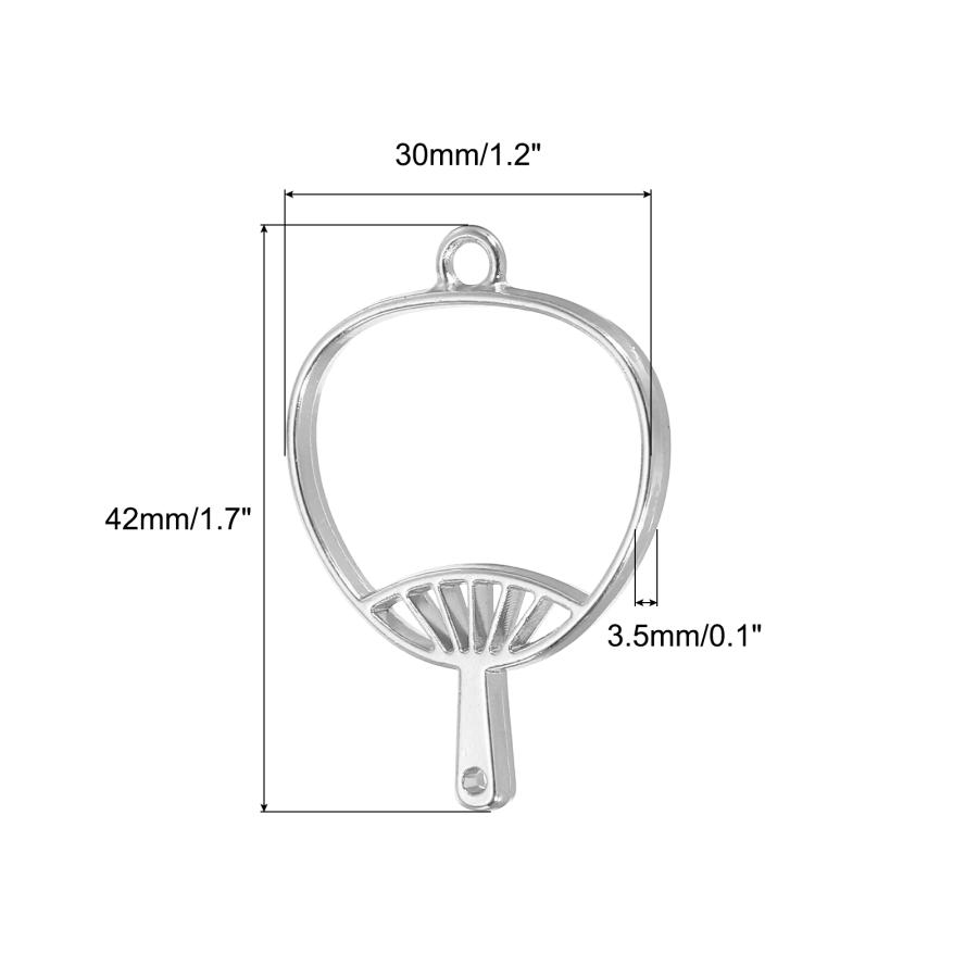 uxcell PATIKIL 合金オープンバックベゼルペンダント 10個 扇形 中空レジンペンダントフレーム シルバートーン｜soten2｜03