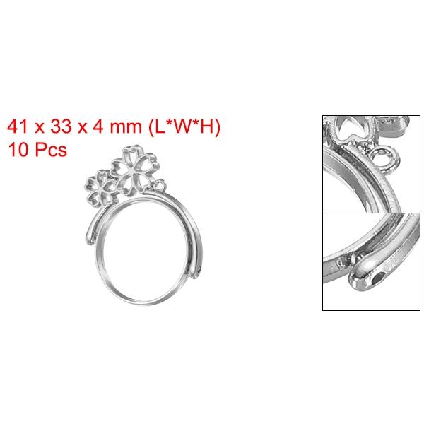 PATIKIL 合金オープンバックベゼルペンダント 10個 ラウンド回転 中空レジンペンダントフレーム DIY 工芸品 シルバートーン｜soten2｜02