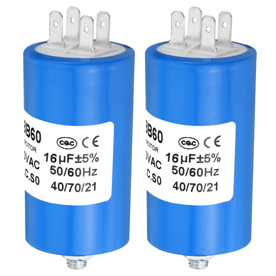 Condensatore Di Avviamento PATIKIL CBB60 16uF 450V 2 Fili 50/60Hz Per Pompe E Motori - 73x40 Mm