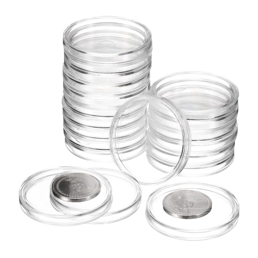 uxcell 20個40mmシルバーダラーコインホルダー プラスチックコインカプセルカバーアクリルクリアラウンドコインコレクション用品 シルバー :  ソウテン2号店 - 通販 - Yahoo!ショッピング