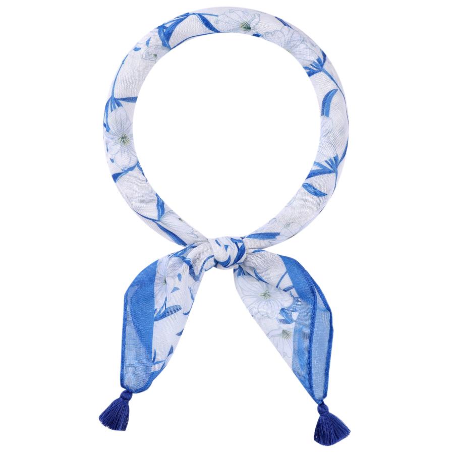 Large Colourful Flowers Scarf with a Teal Background . - luscious scarves