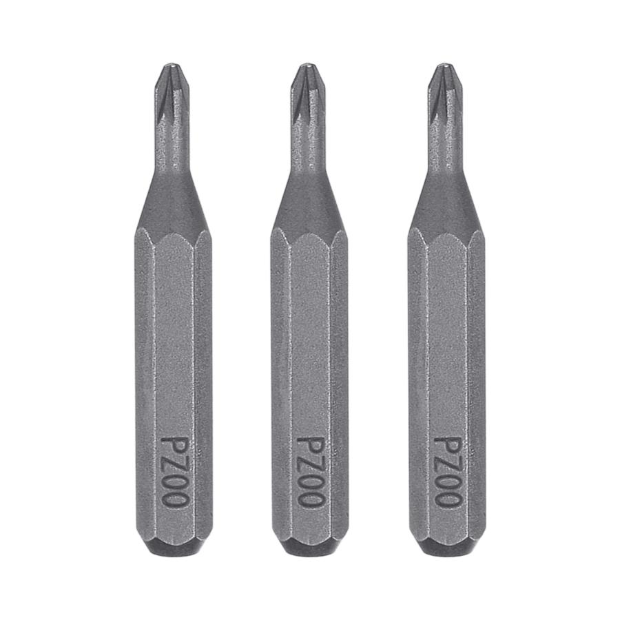 uxcell 3本 PZ00 ポジドライブビット 4mm六角軸 28mm 磁気 六角ビットS2鋼ドライバービットインパクト電動ドライバー用 ...