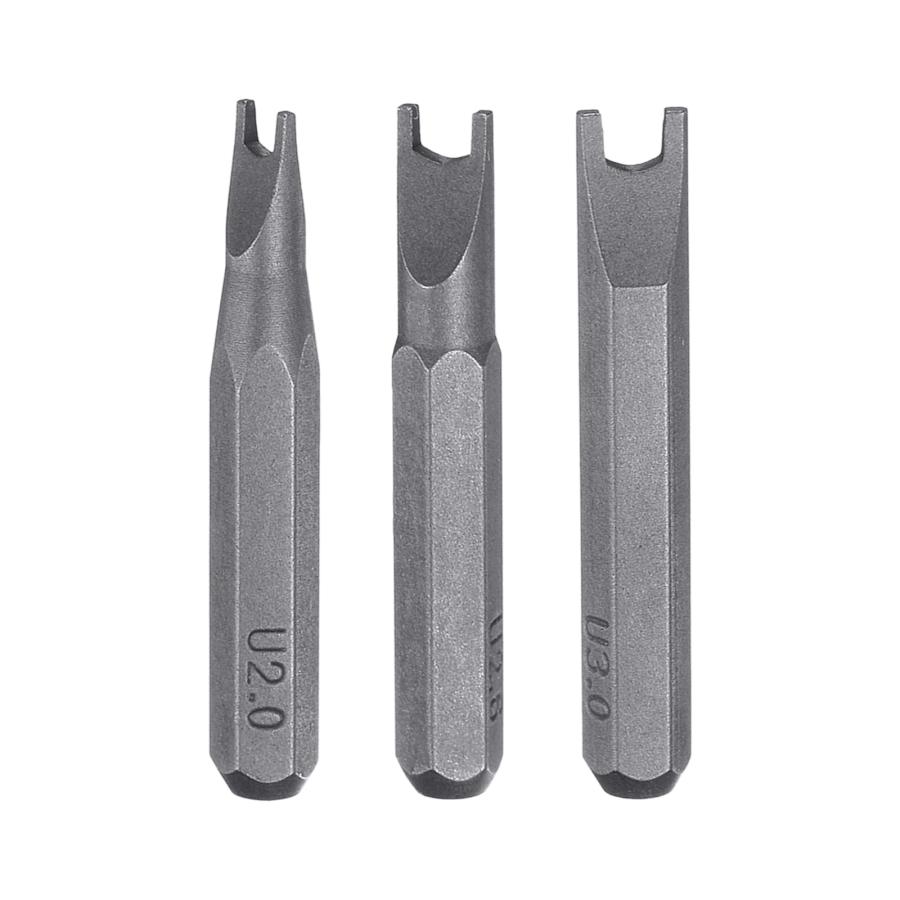 uxcell 3本 2.0-3.0 U型ドライバービットセット 4mm六角軸 28mm 磁気 U