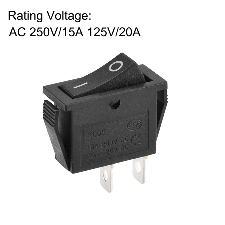 uxcell ボートロッカースイッチ ブラックトグルスイッチ 2ピン