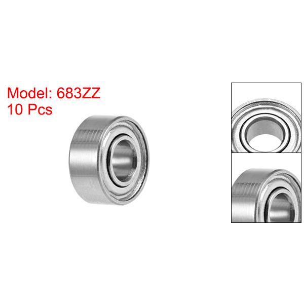 uxcell 683ZZ 深溝ボールベアリング クロム鋼製 3x7x3mm ダブルシール 騒音レベルZ2 スケートボード3Dプリンター用 10 ...