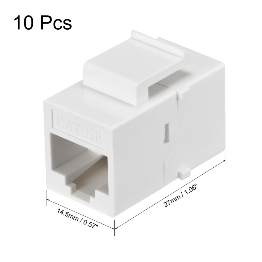 uxcell RJ45 8P8C Cat5eイーサネットエクステンダーカプラー ストレートインサートケーブルジャックメス-メス ホワイト 10個｜soten3｜03