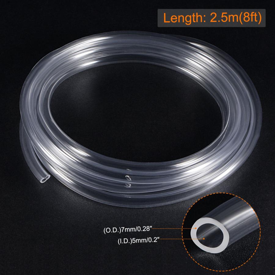 uxcell PVCビニールチューブ PVCチューブ ホースチューブ 水管用 エアライン用 柔軟 軽量 透明 5mmID 7mmOD 2.5M ...