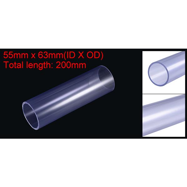 uxcell リジッドラウンドパイプ PVC 55mm内径 63mm外径 200mm ハイインパクト 水道管、工芸品、ケーブルスリーブ用 透明 ...