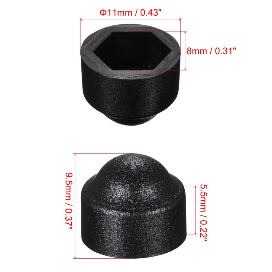 uxcell ドームボルトナット保護キャップカバー プラスチック M5 / 8 mm