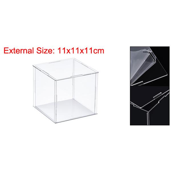 uxcell アクリルディスプレイケース ブラックベースのスクエアキューブ